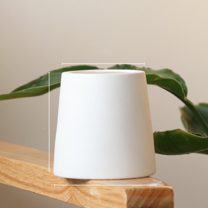 Toysnug White ceramic green plants pot